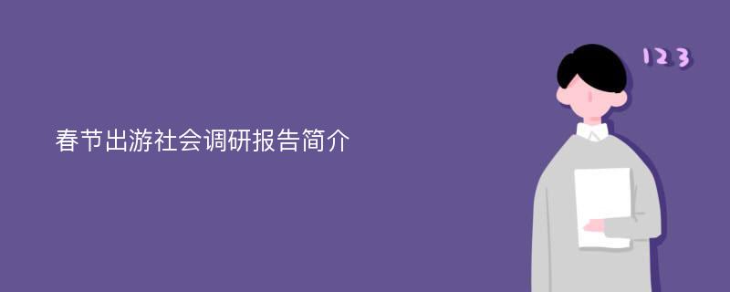 春节出游社会调研报告简介