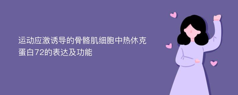 运动应激诱导的骨骼肌细胞中热休克蛋白72的表达及功能