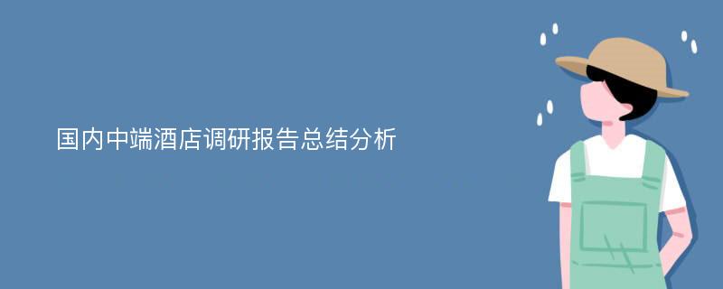 国内中端酒店调研报告总结分析