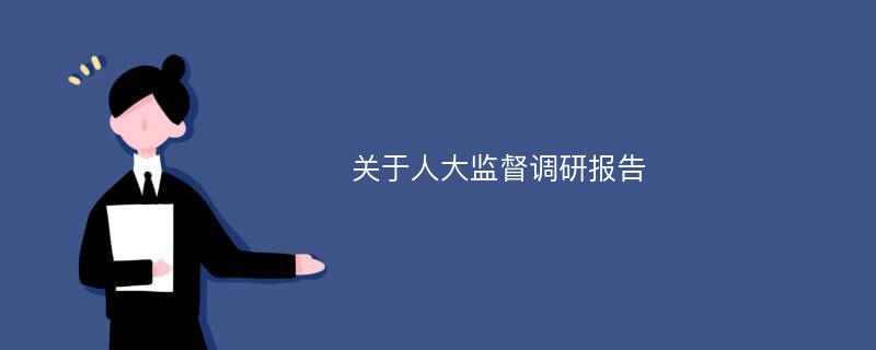 关于人大监督调研报告