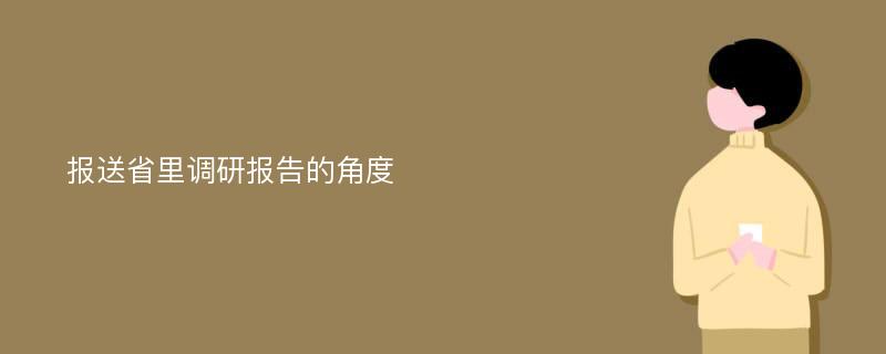 报送省里调研报告的角度