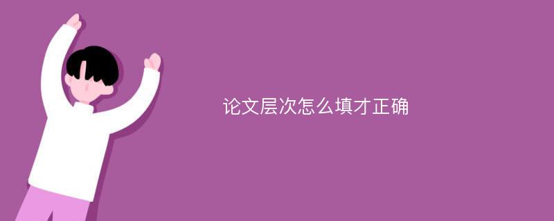 论文层次怎么填才正确