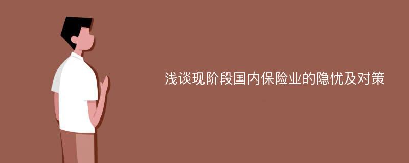 浅谈现阶段国内保险业的隐忧及对策