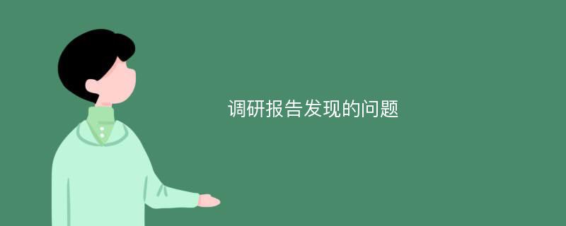 调研报告发现的问题