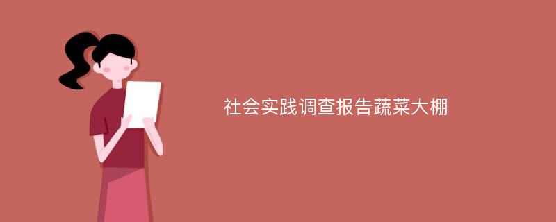 社会实践调查报告蔬菜大棚