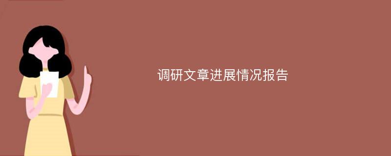 调研文章进展情况报告