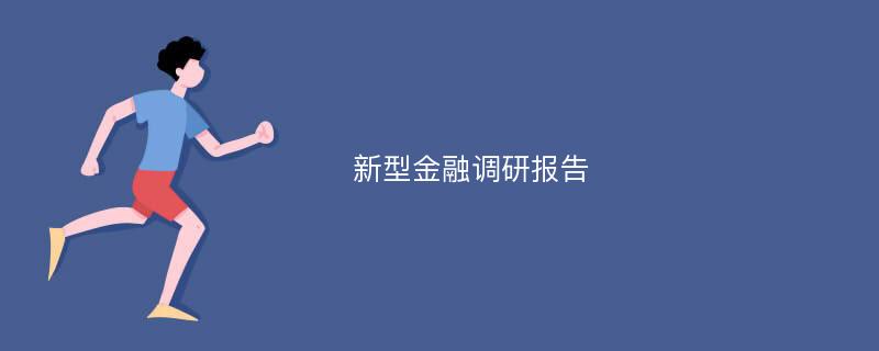 新型金融调研报告