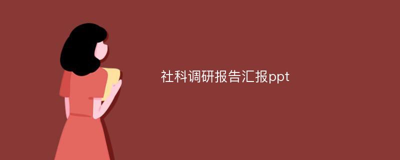 社科调研报告汇报ppt