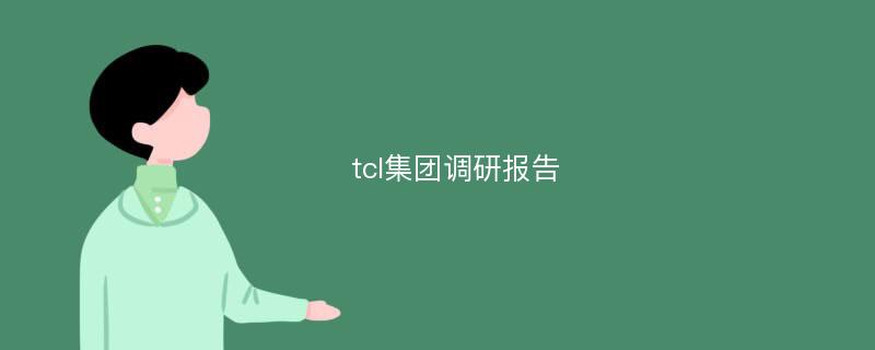 tcl集团调研报告