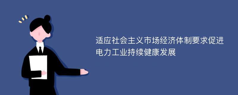 适应社会主义市场经济体制要求促进电力工业持续健康发展