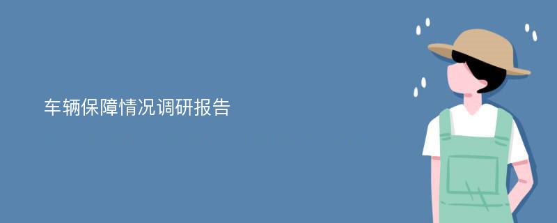 车辆保障情况调研报告