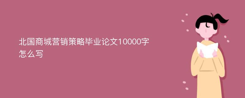 北国商城营销策略毕业论文10000字怎么写